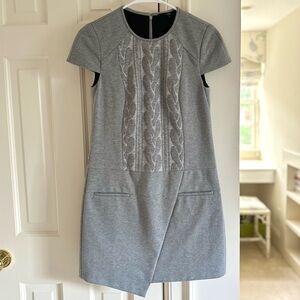 Tibi Cable Knit Structured Shift Sweater Dress